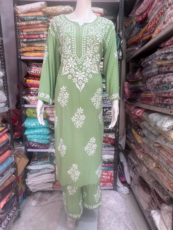 Modaal chikankari palazzo set - Image 6