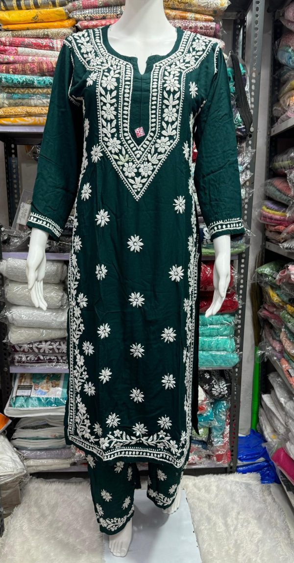 Modaal chikankari palazzo set - Image 9