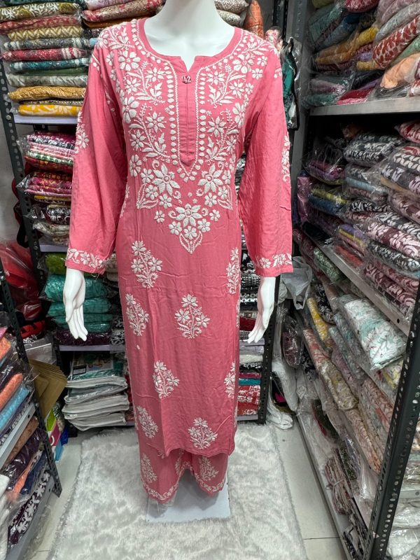 Modaal chikankari palazzo set - Image 7