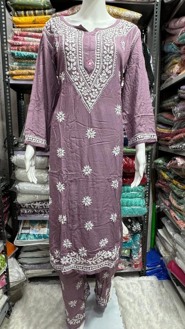 Modaal chikankari palazzo set - Image 2