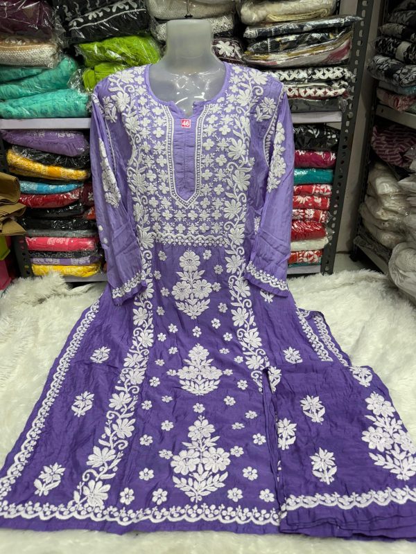 Muslin 3D chikankari palazzo set