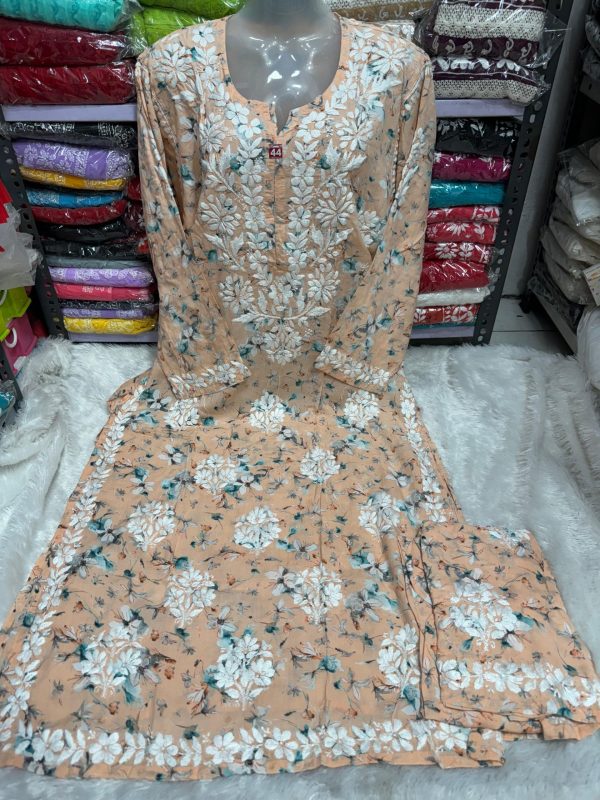 Printed Modaal chikankari palazzo set - Image 2